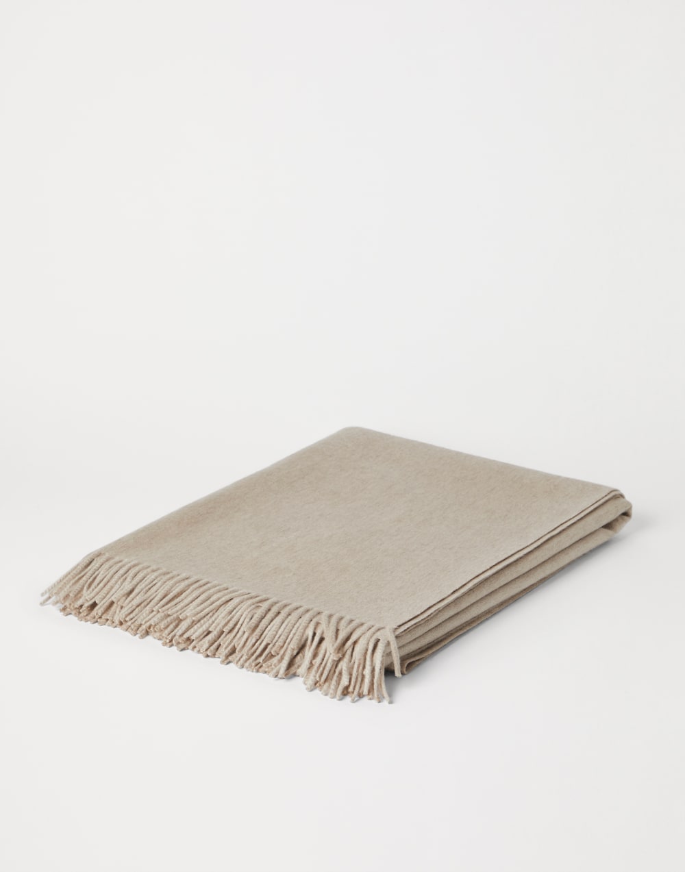 羊绒流苏盖毯 米黄 生活风格 - Brunello Cucinelli