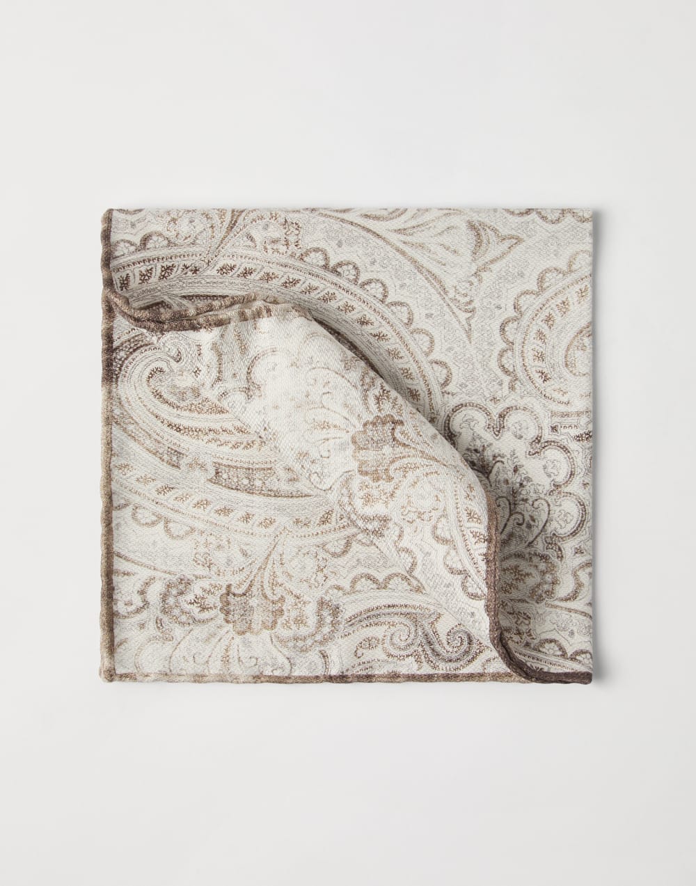 Double face silk pocket square Panama Man - Brunello Cucinelli