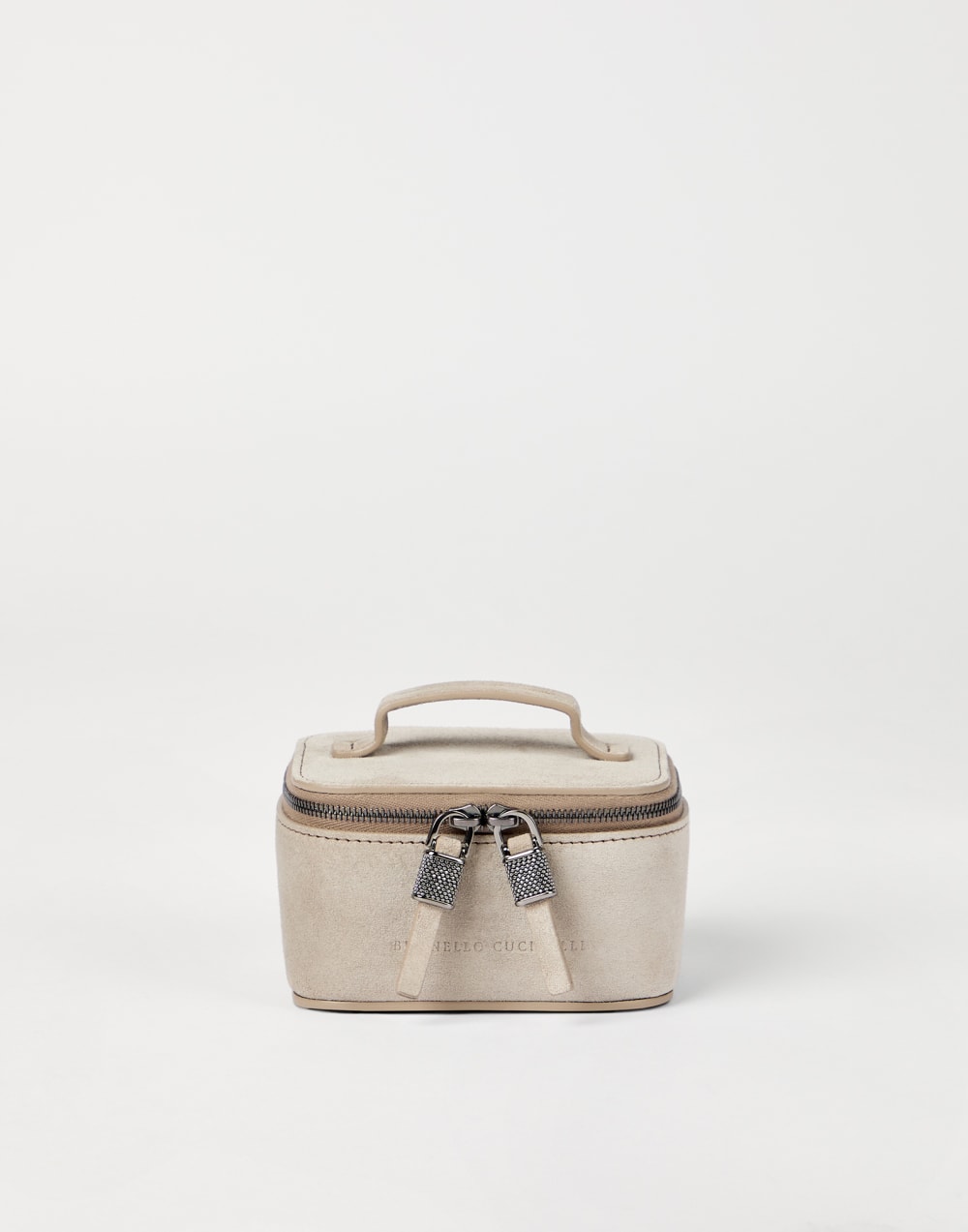 绒面革小号珠宝首饰盒 浅灰 女款 - Brunello Cucinelli