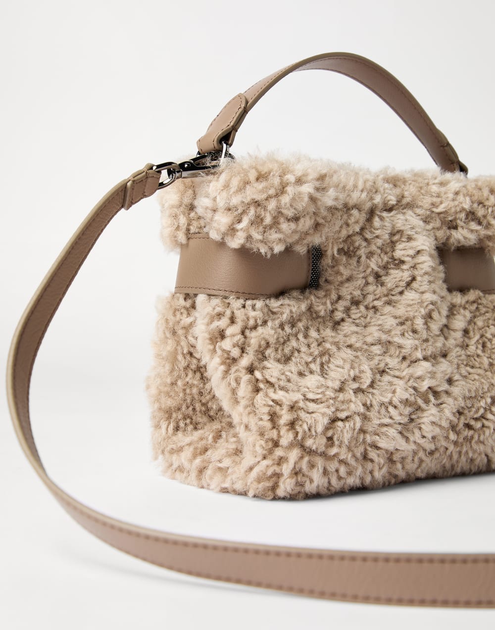 Bolso Top-Handle Essence pequeño Beige Mujer - Brunello Cucinelli