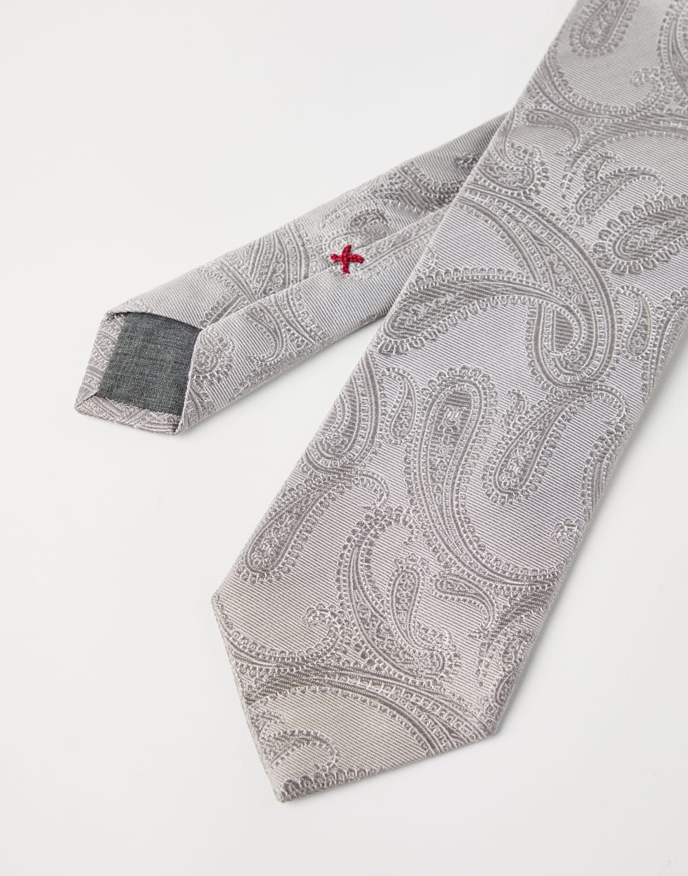 Silk tie with pattern Pearl Grey Man - Brunello Cucinelli