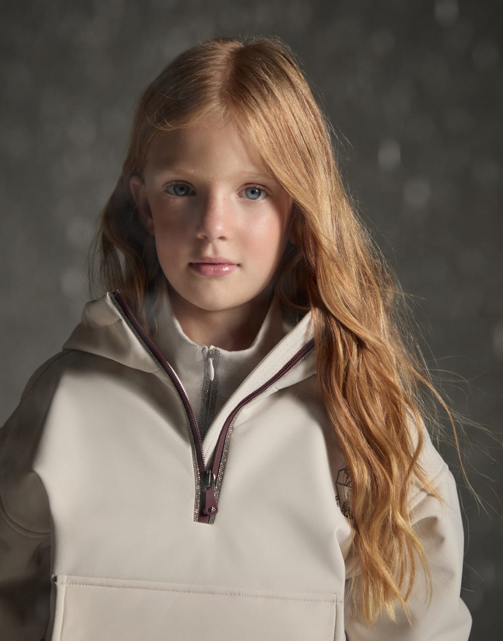 Peto Mountain de tejido técnico Beige Claro Niña - Brunello Cucinelli