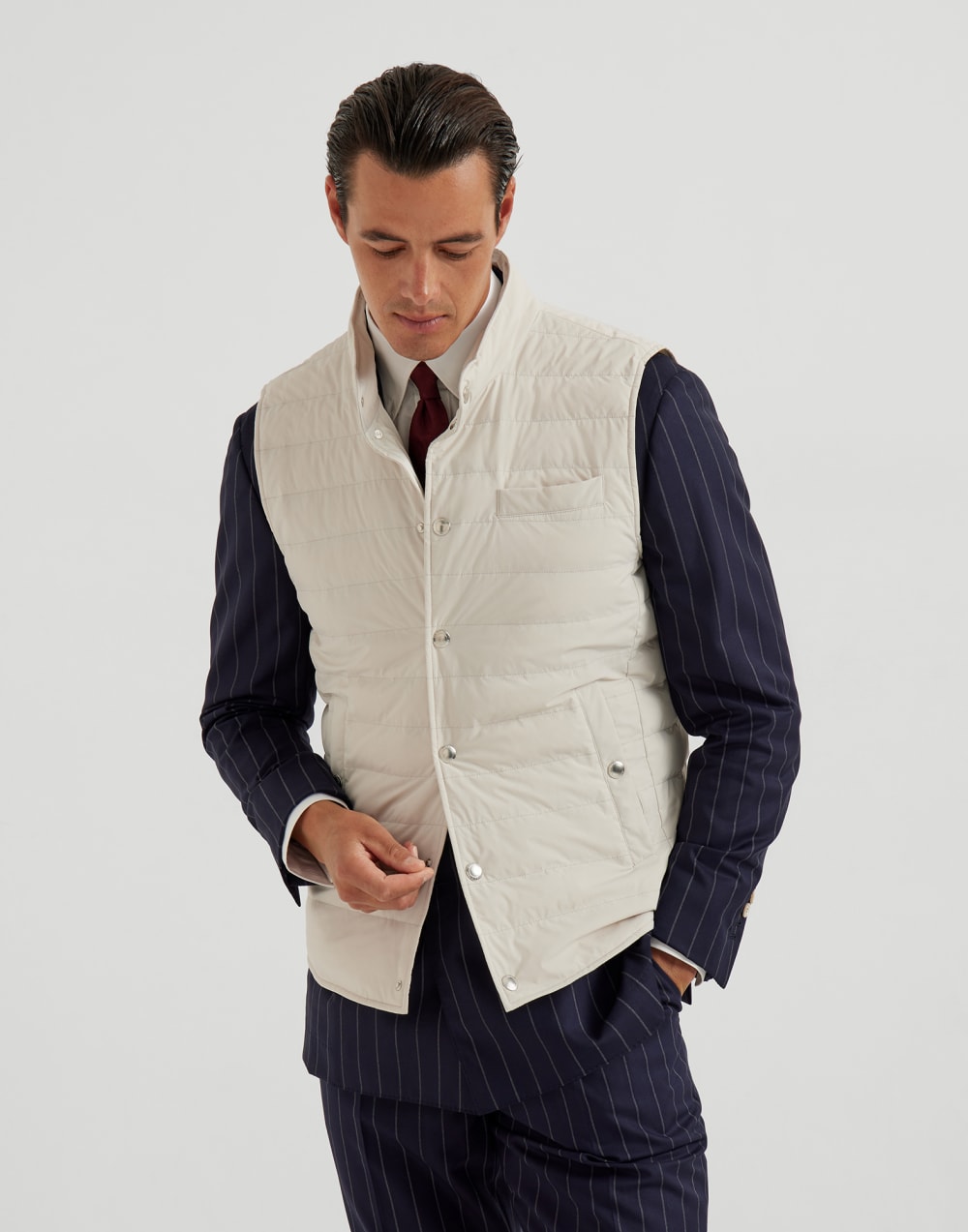 Doudoune légère sans manches Ivoire Homme - Brunello Cucinelli