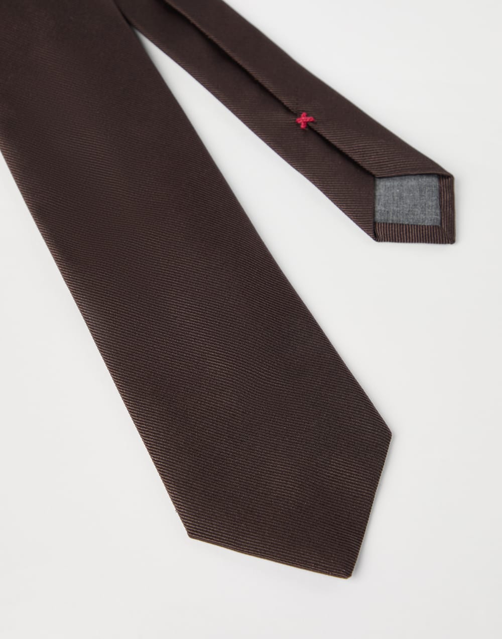 Silk twill tie Brown Man - Brunello Cucinelli