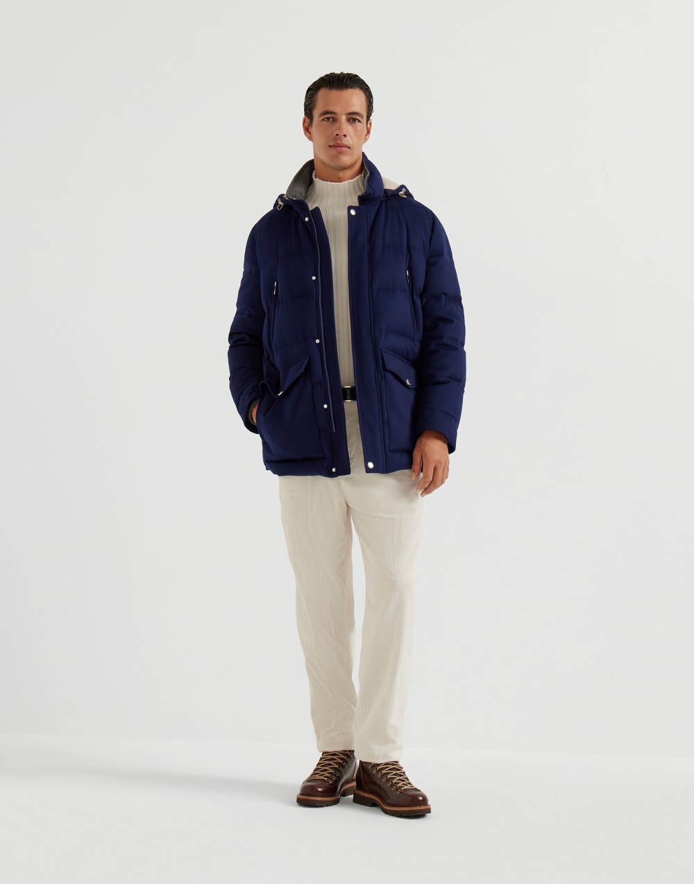 Wool down jacket Indigo Man - Brunello Cucinelli