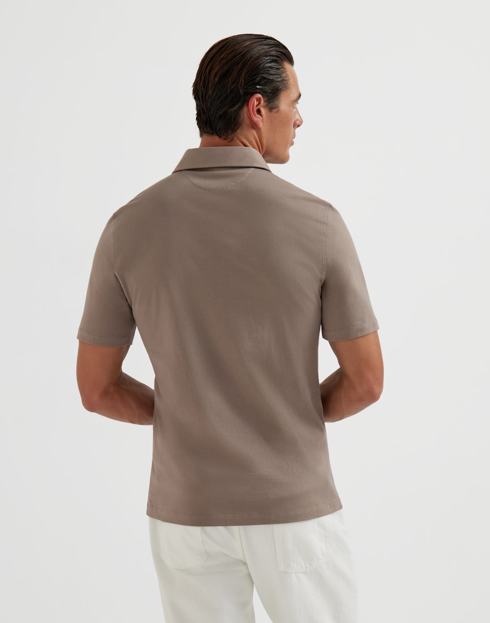 衬衫领马球衫 深青棕色 男款 - Brunello Cucinelli