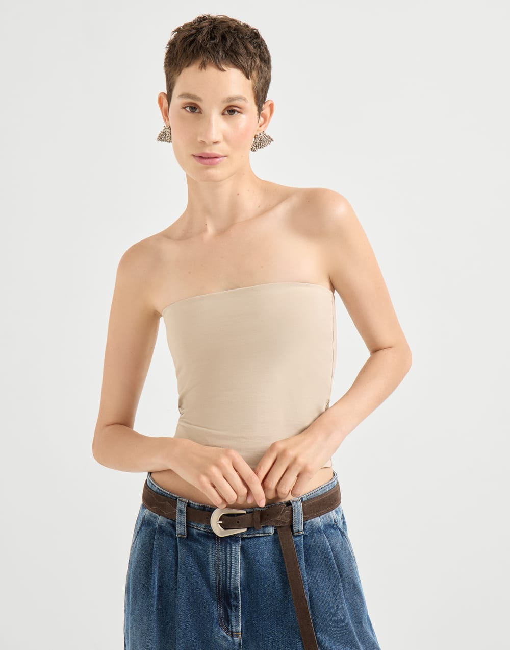 Bandeau top Beige Woman - Brunello Cucinelli