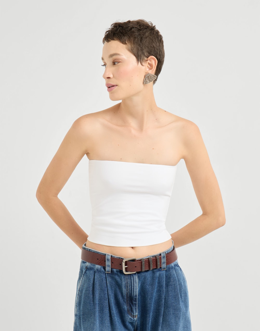 Top bandeau Blanco Mujer - Brunello Cucinelli