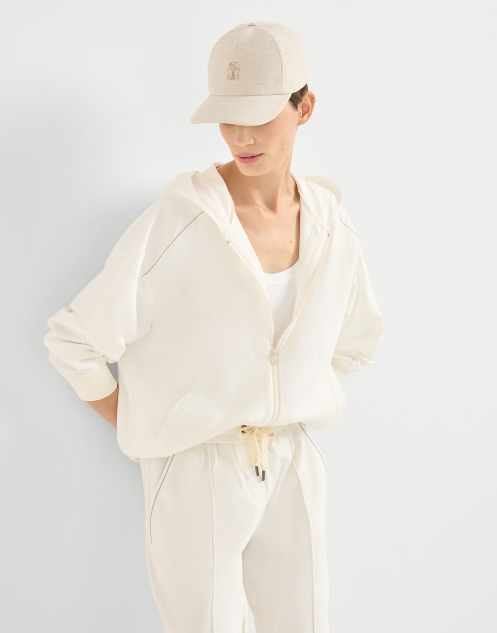 Lightweight French terry sweatshirt Natural Woman - Brunello Cucinelli