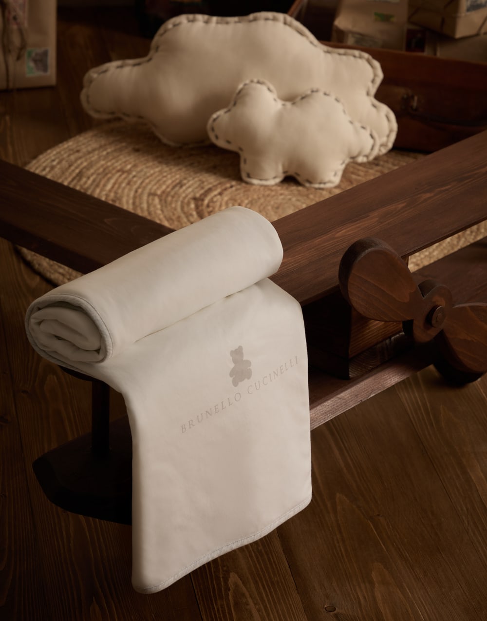 双面棉针织毯 浅灰 幼童 - Brunello Cucinelli