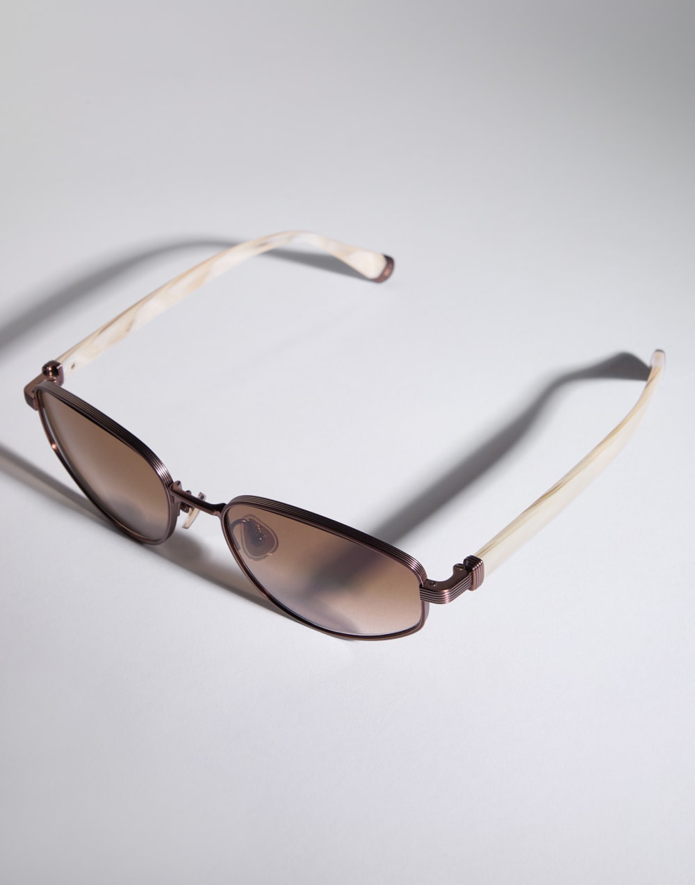 Geometric titanium sunglasses Bronze / Panama Eyewear - Brunello Cucinelli