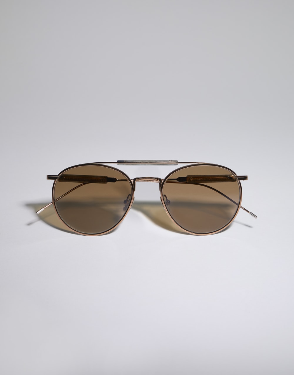 Lunettes de soleil rondes en titane Or Rose Lunettes - Brunello Cucinelli