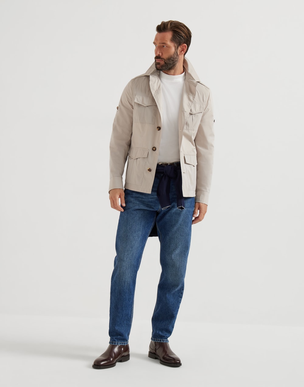 Sahariana sin forro Beige Claro Hombre - Brunello Cucinelli