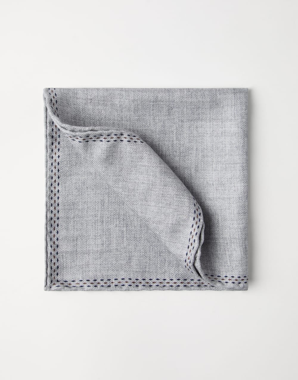 丝质口袋巾 浅灰 男款 - Brunello Cucinelli