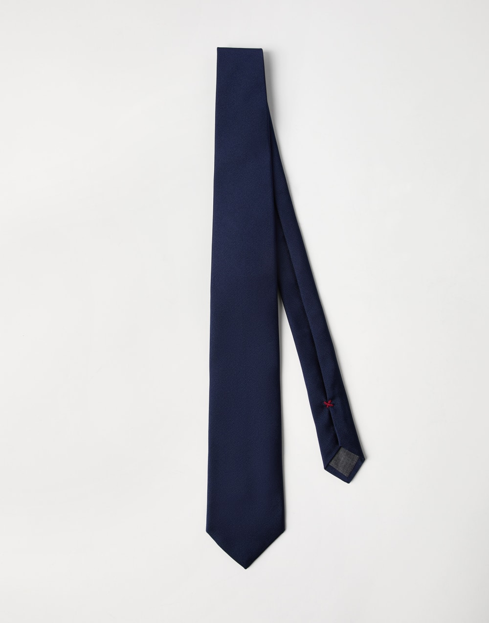 Silk twill tie Navy Blue Man - Brunello Cucinelli