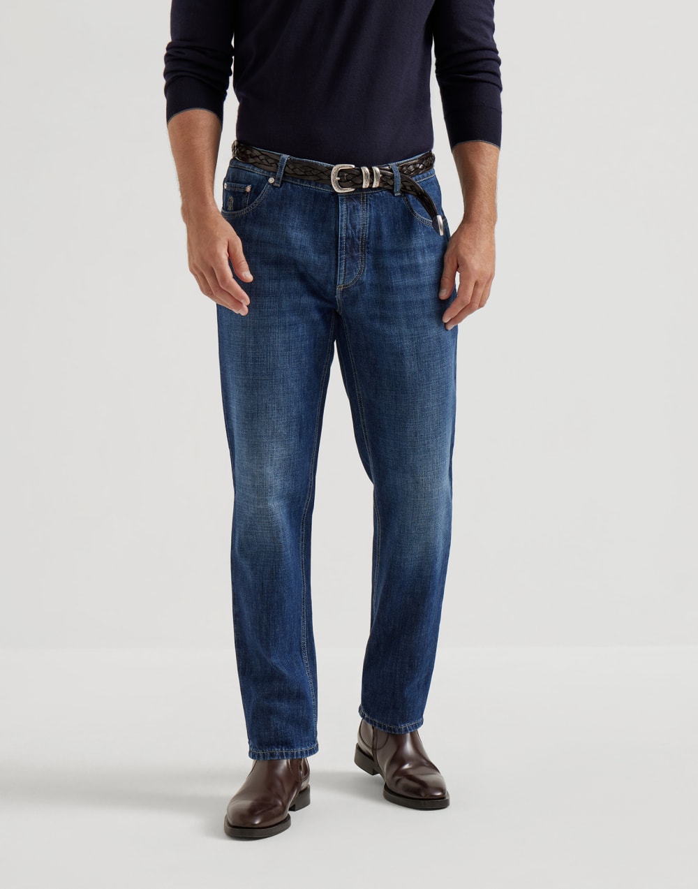 Pantalon en denim léger Denim Foncé Homme - Brunello Cucinelli