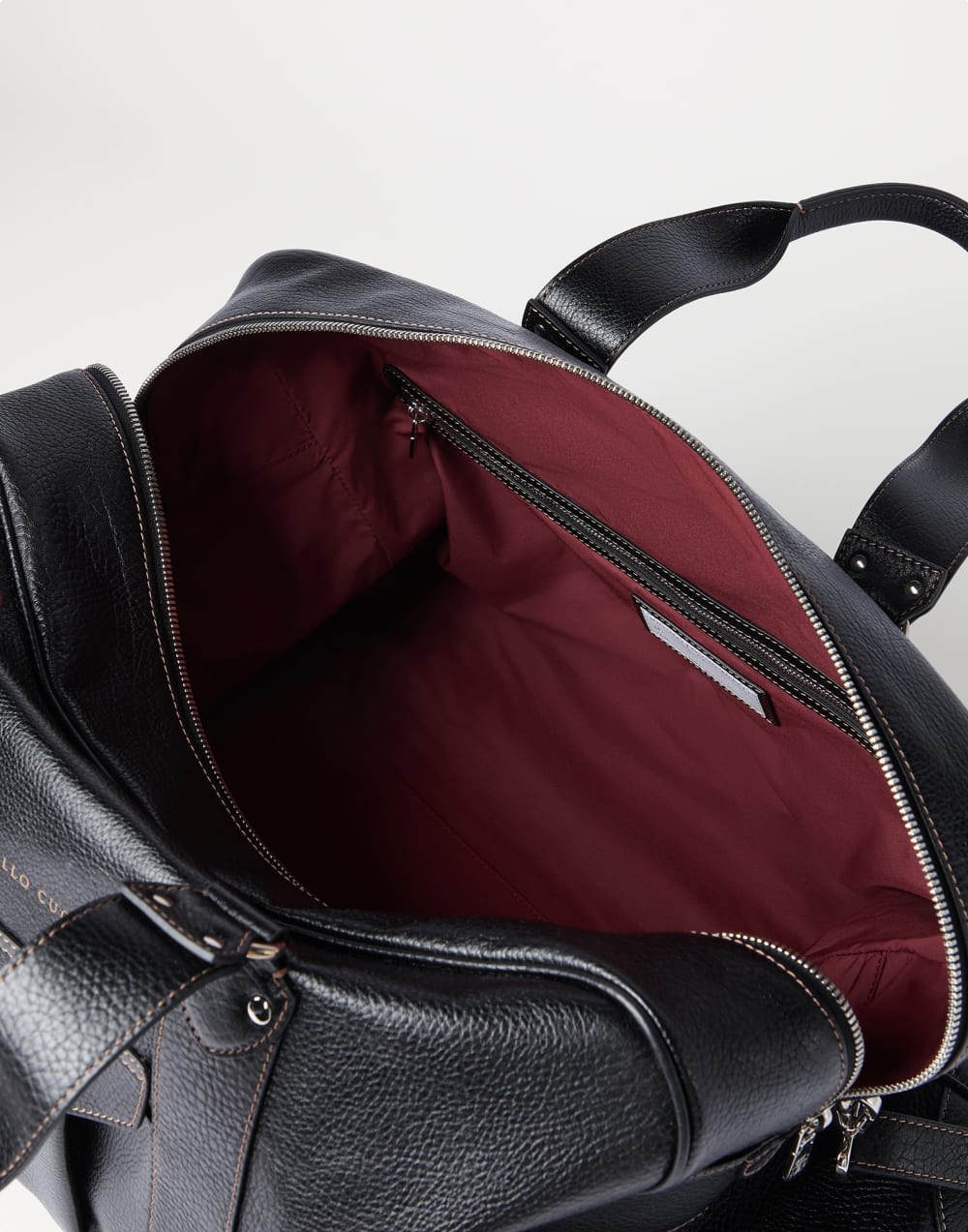 Grained calfskin street bag Black Man - Brunello Cucinelli