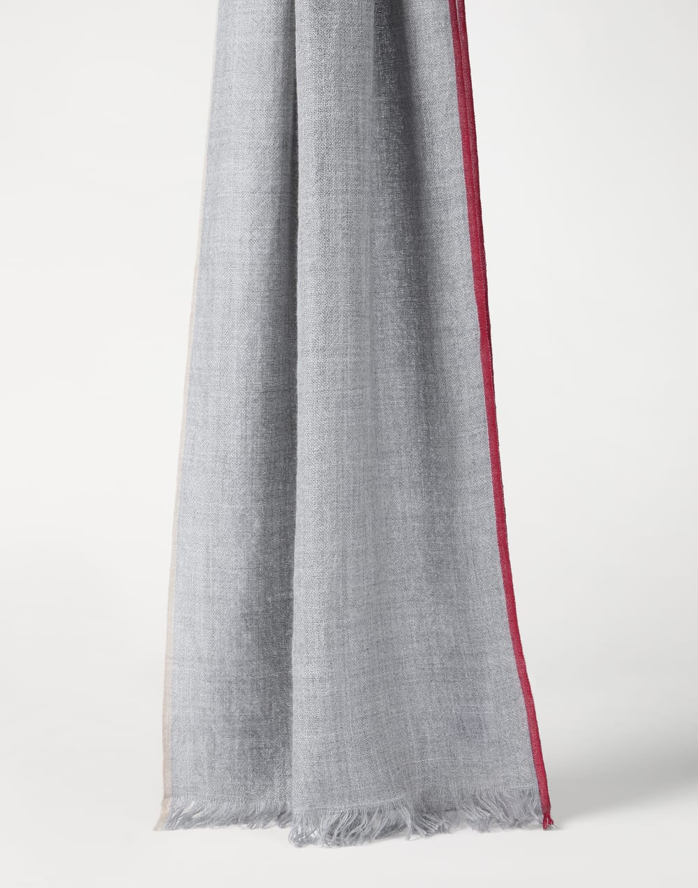 Scarf with selvedge Grey Man - Brunello Cucinelli