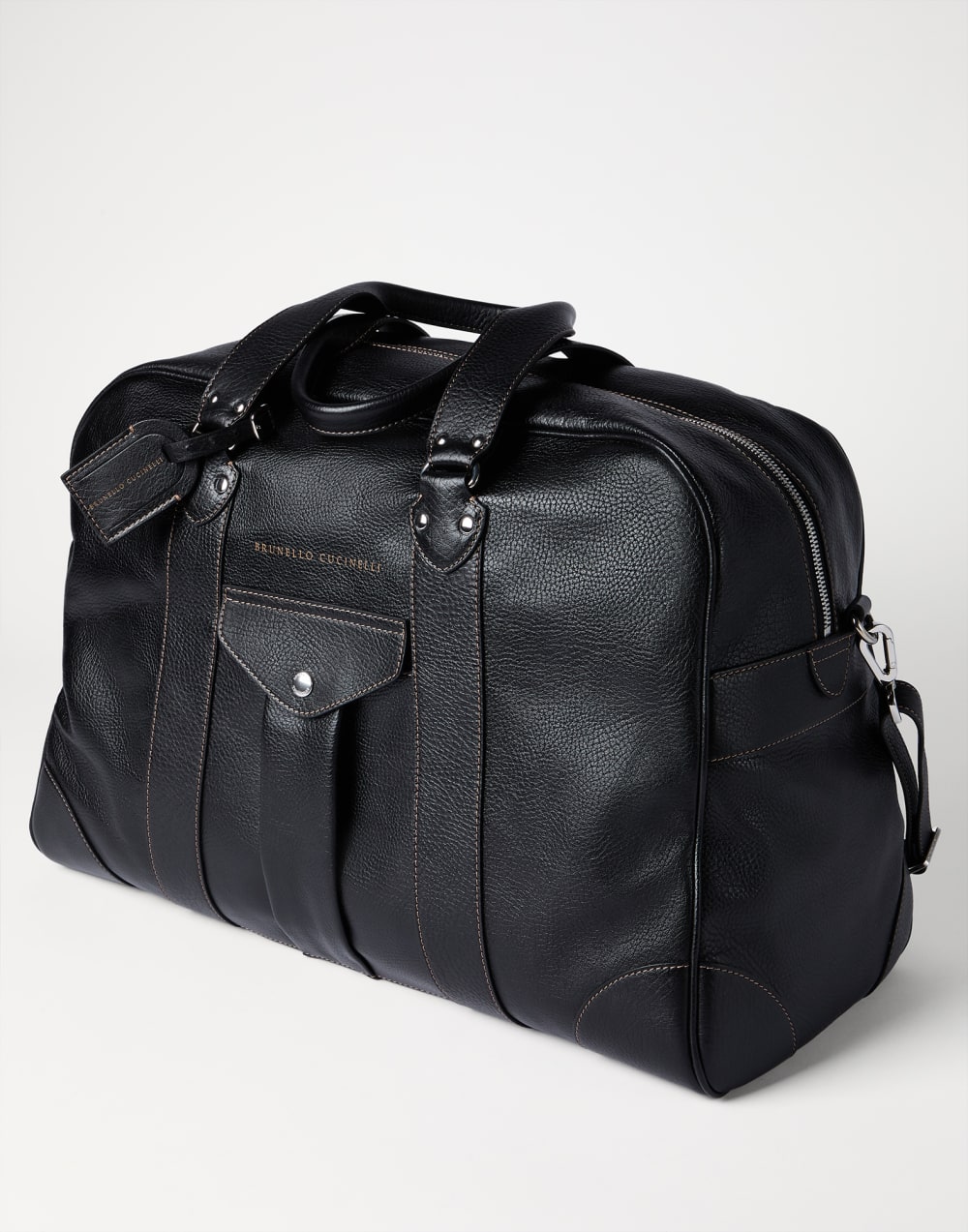 Grained calfskin street bag Black Man - Brunello Cucinelli