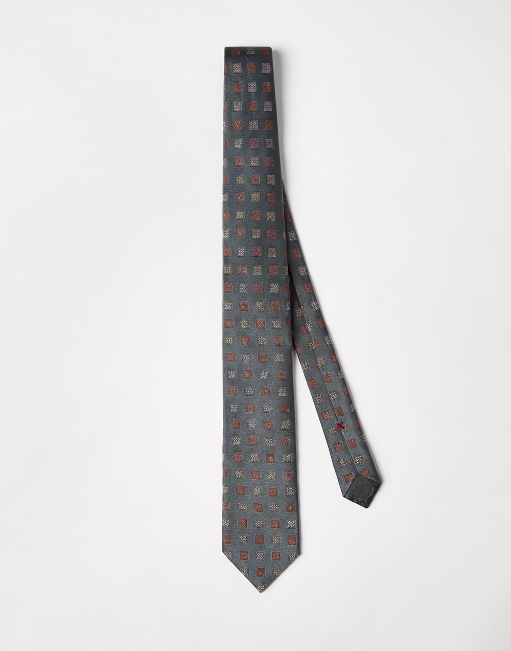 Necktie with pattern Anthracite Man - Brunello Cucinelli