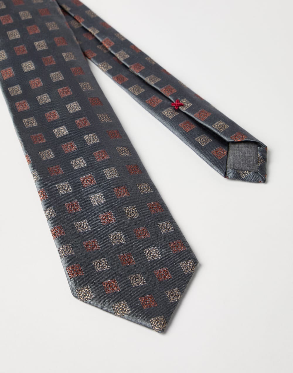 Necktie with pattern Anthracite Man - Brunello Cucinelli