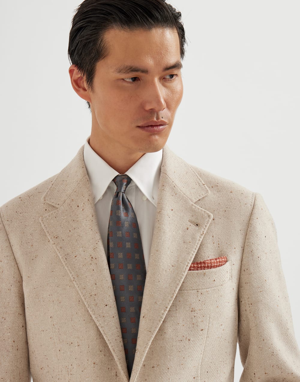 Necktie with pattern Anthracite Man - Brunello Cucinelli