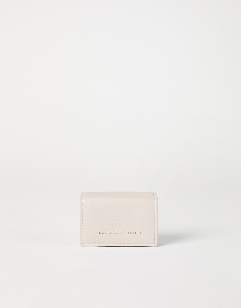 皮质三折钱包 象牙色 女款 - Brunello Cucinelli