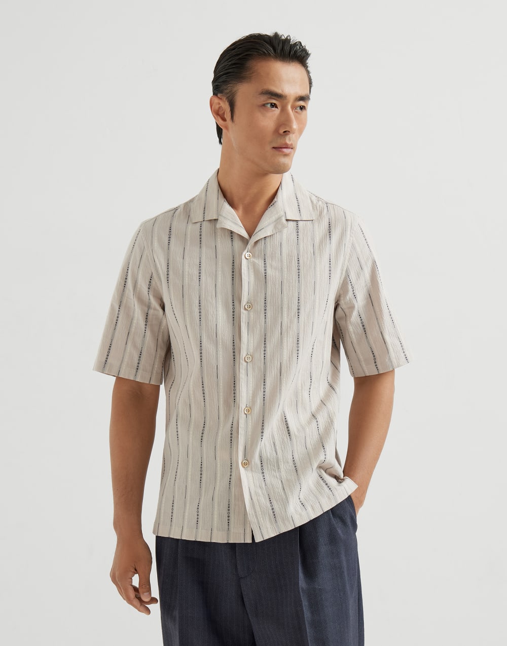 Seersucker shirt Panama Man - Brunello Cucinelli