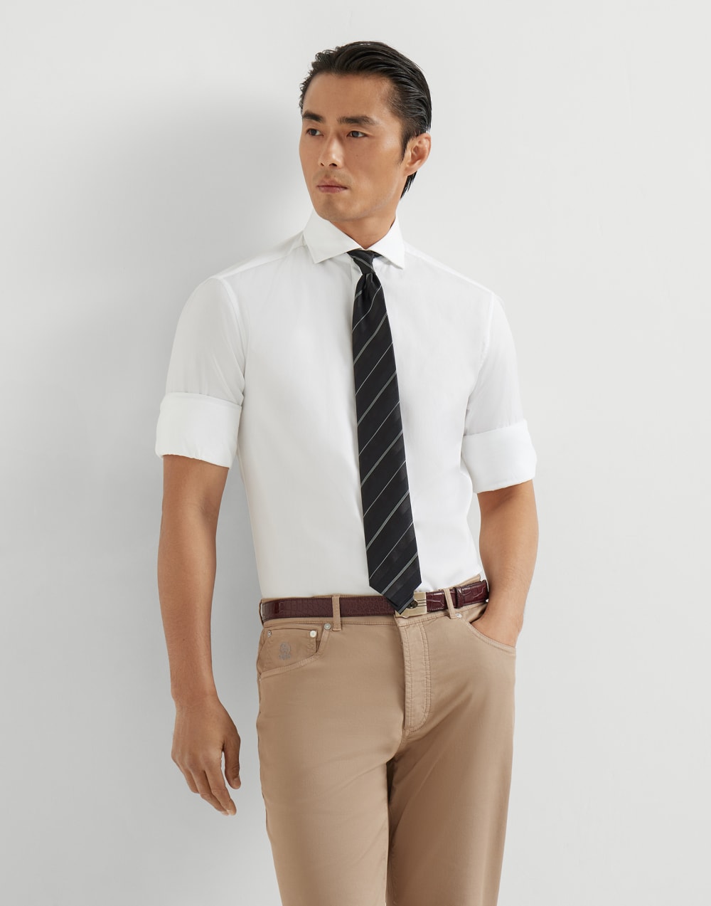 ツイルシャツ ホワイト メンズ - Brunello Cucinelli