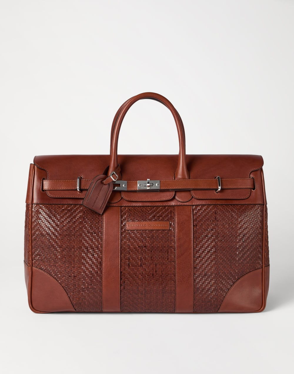 Calfskin and cowhide bag Cognac Man - Brunello Cucinelli
