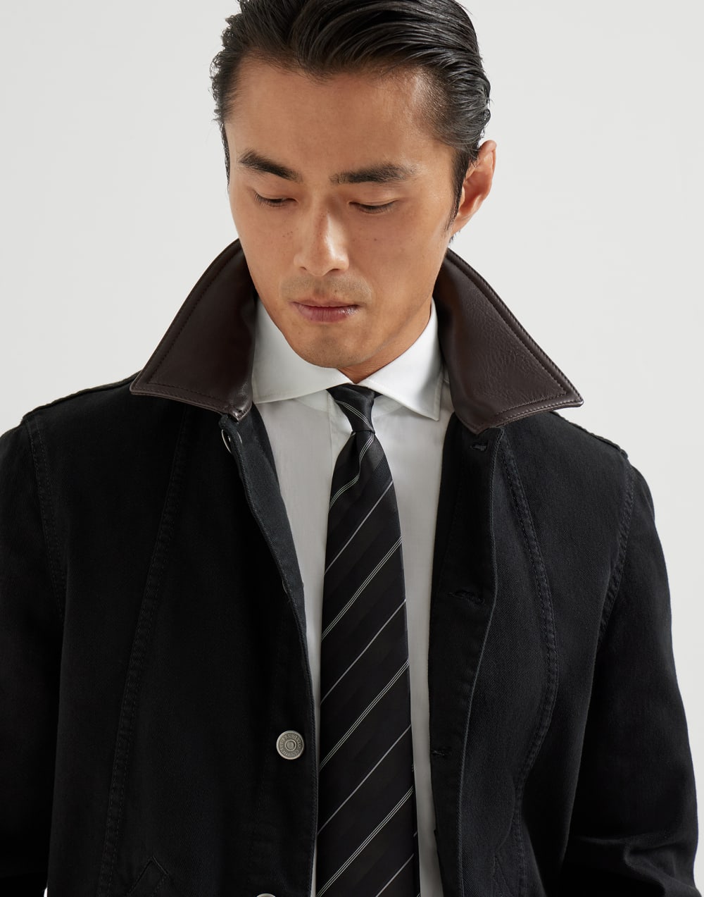 Striped silk necktie Black Man - Brunello Cucinelli