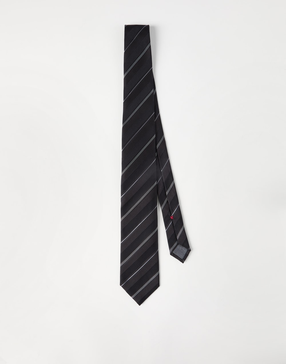 Striped silk necktie Black Man - Brunello Cucinelli