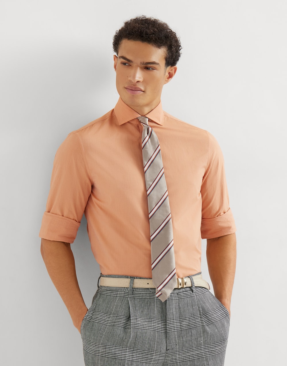 Poplin shirt Apricot Man - Brunello Cucinelli