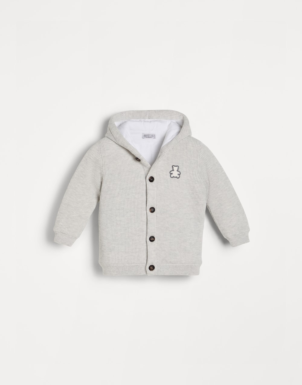 Baby Bernie cardigan with padding Fog Baby - Brunello Cucinelli