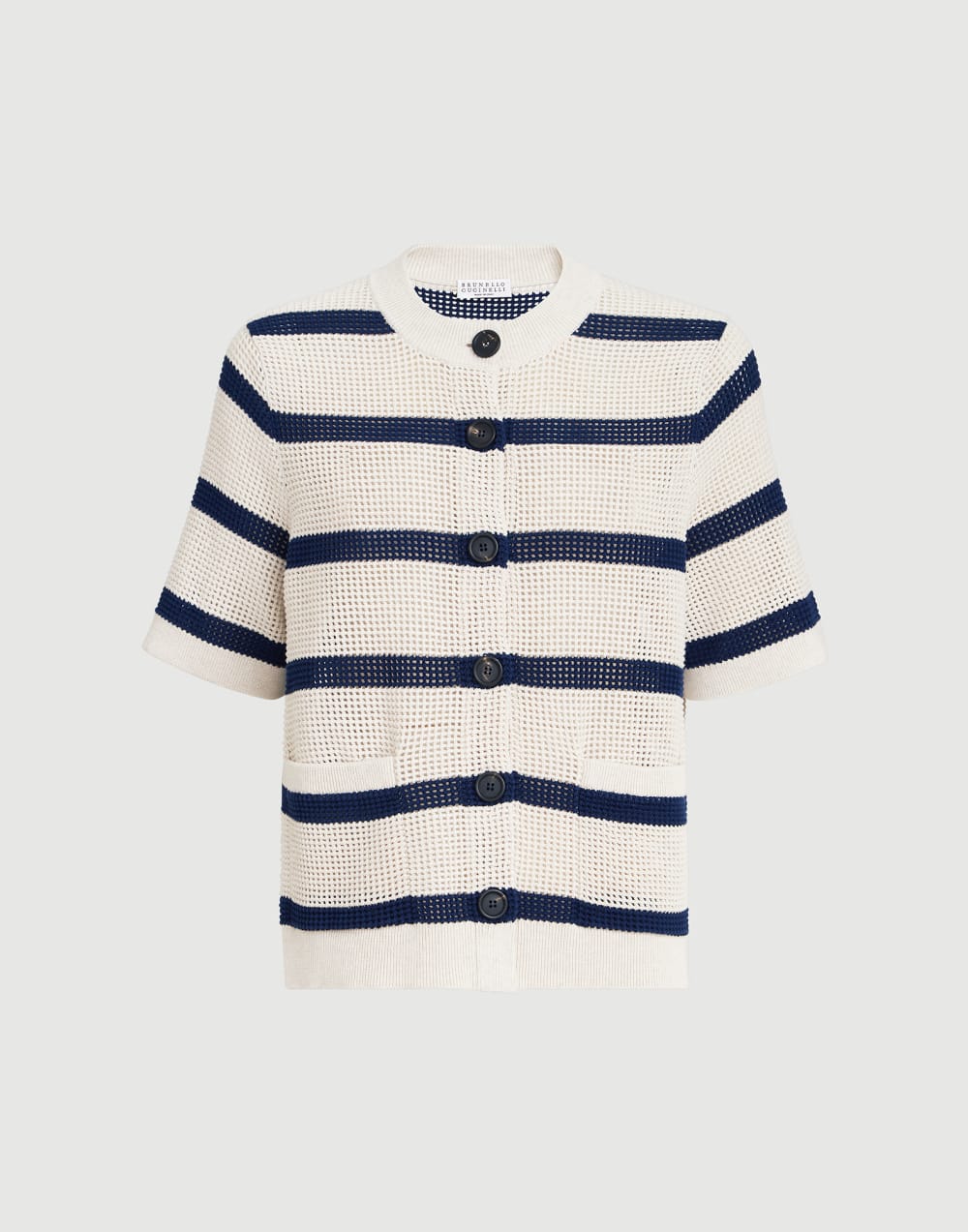 饰条开衫 蓝色 女款 - Brunello Cucinelli