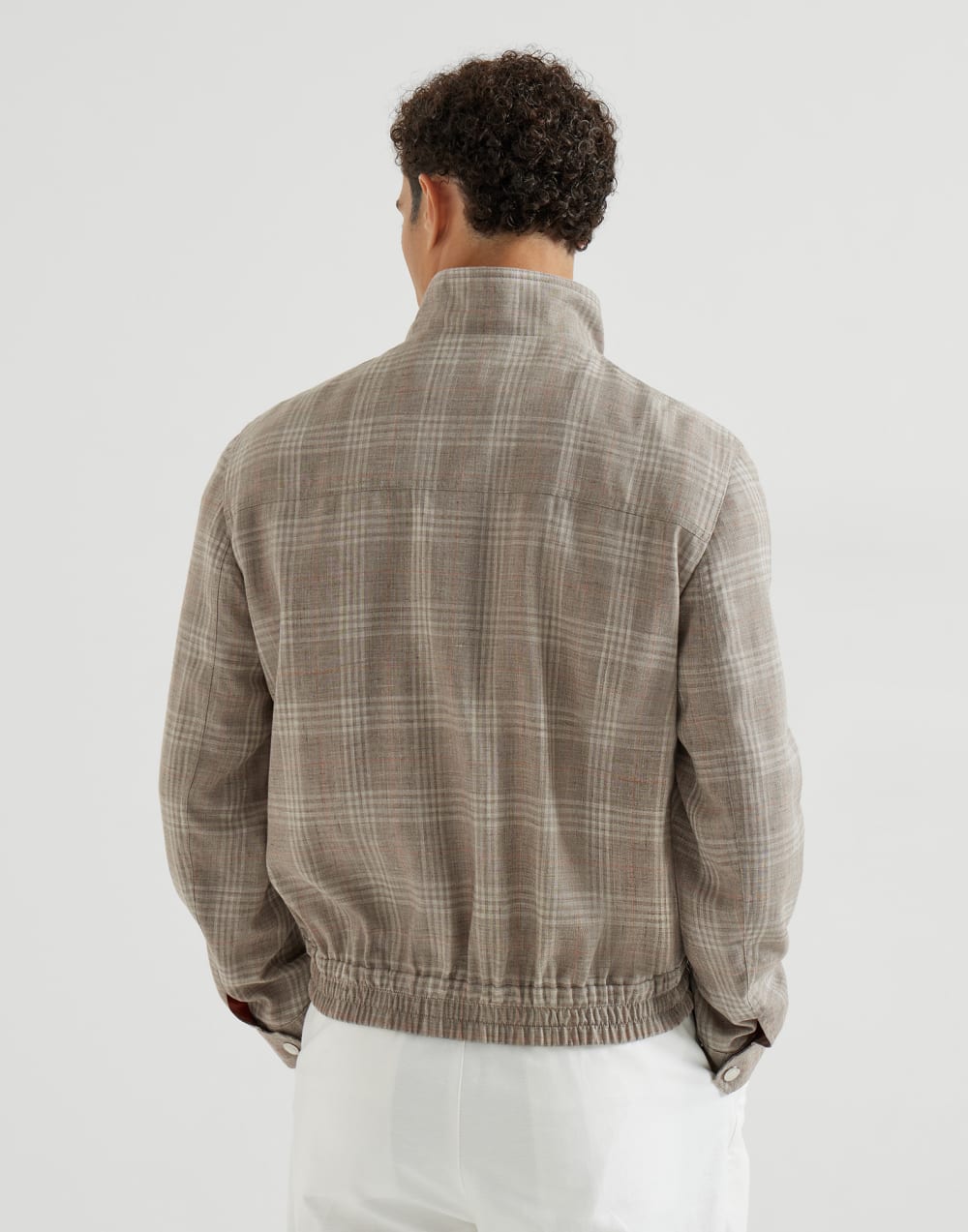Tartan outerwear jacket Light Grey Man - Brunello Cucinelli