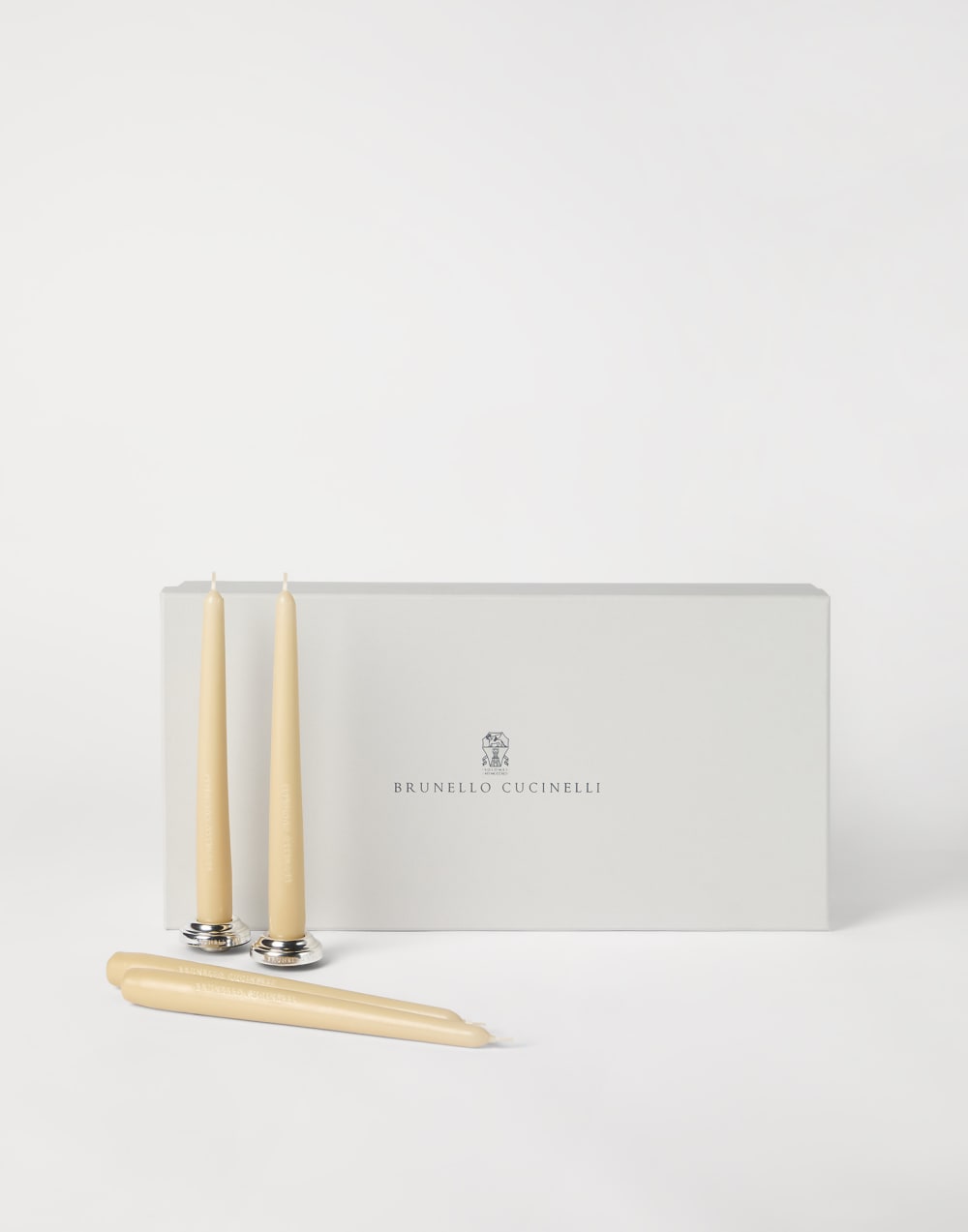 一对浸银蜡烛台 巴拿马色 生活风格 - Brunello Cucinelli