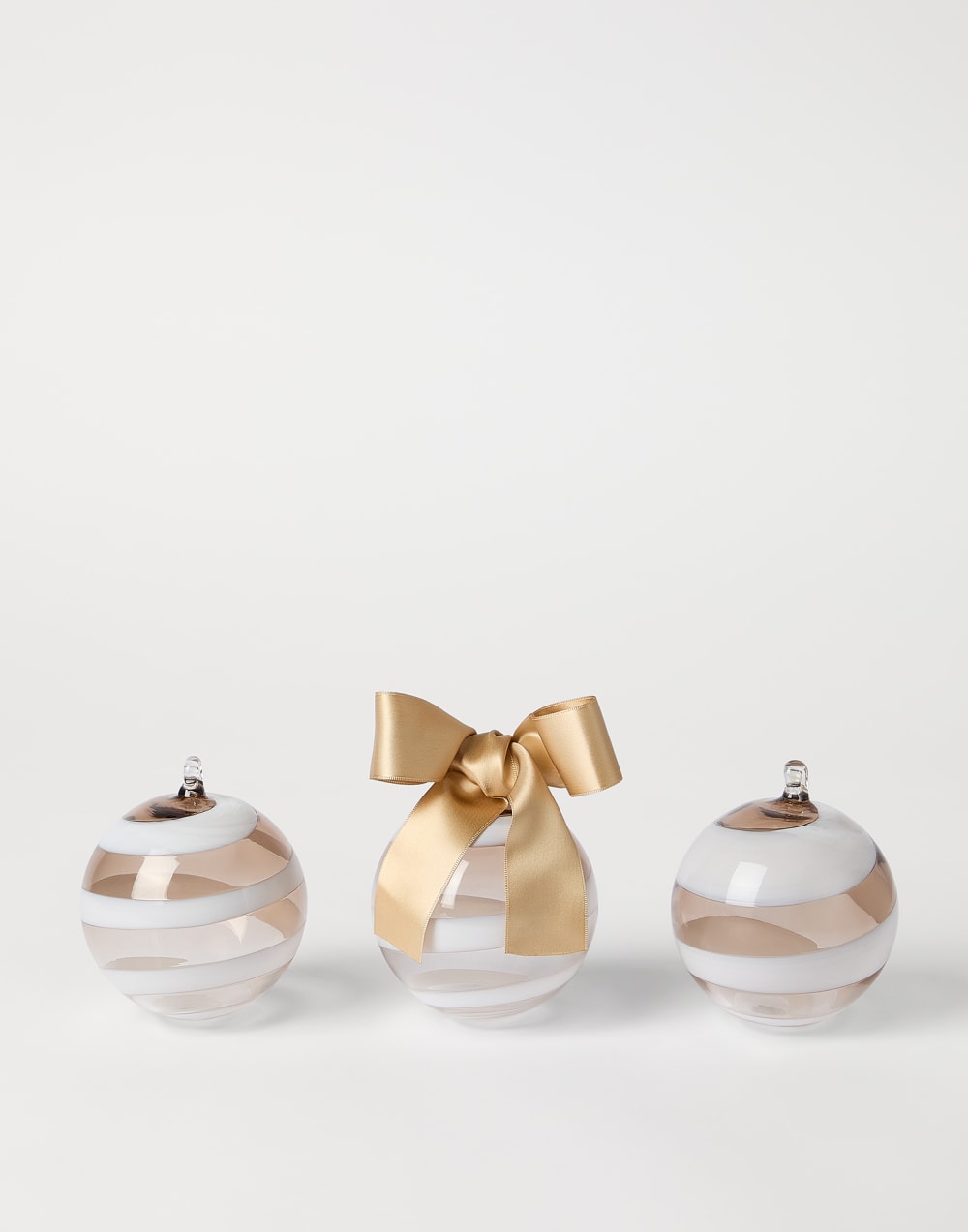 Striped Murano glass ornaments set Natural Lifestyle - Brunello Cucinelli