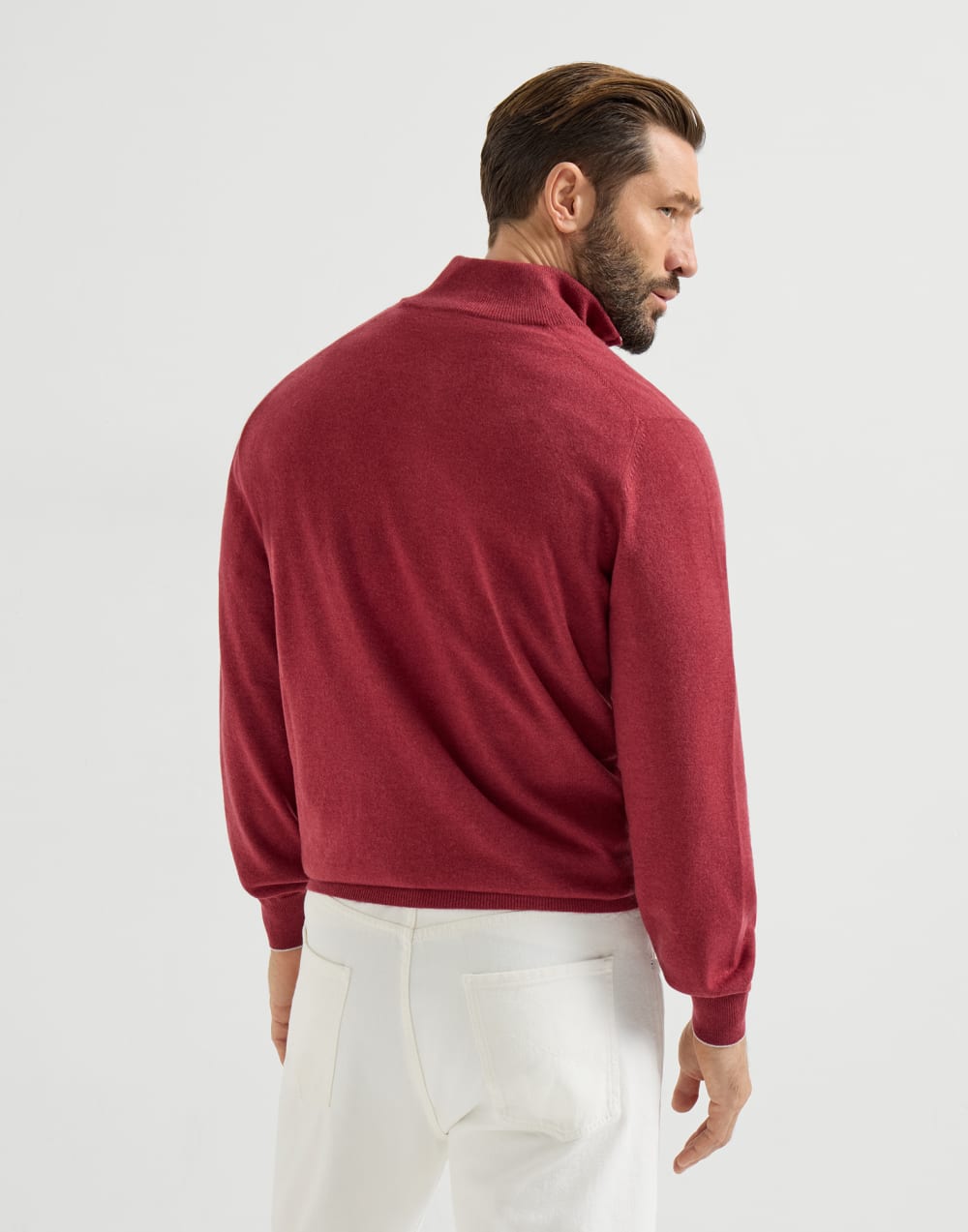 ファスナーオープニング付き カシミヤセーター チェリー メンズ - Brunello Cucinelli