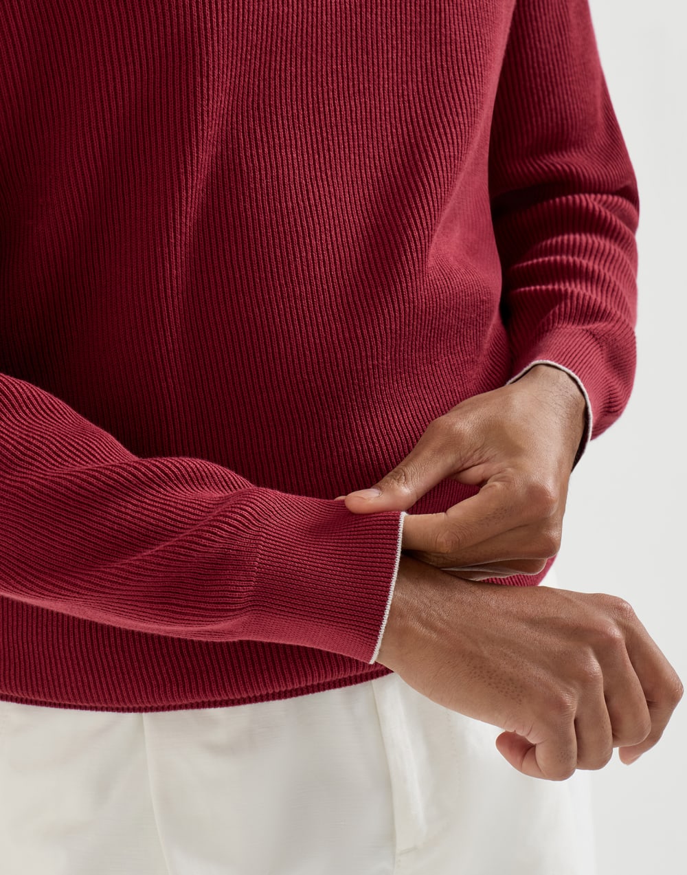 Pullover aus Baumwolle Kirschrot Herren - Brunello Cucinelli