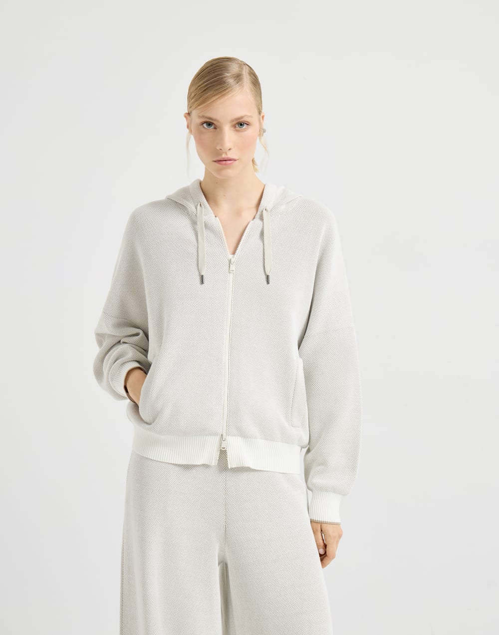 Honeycomb stitch sweatshirt Panama Woman - Brunello Cucinelli