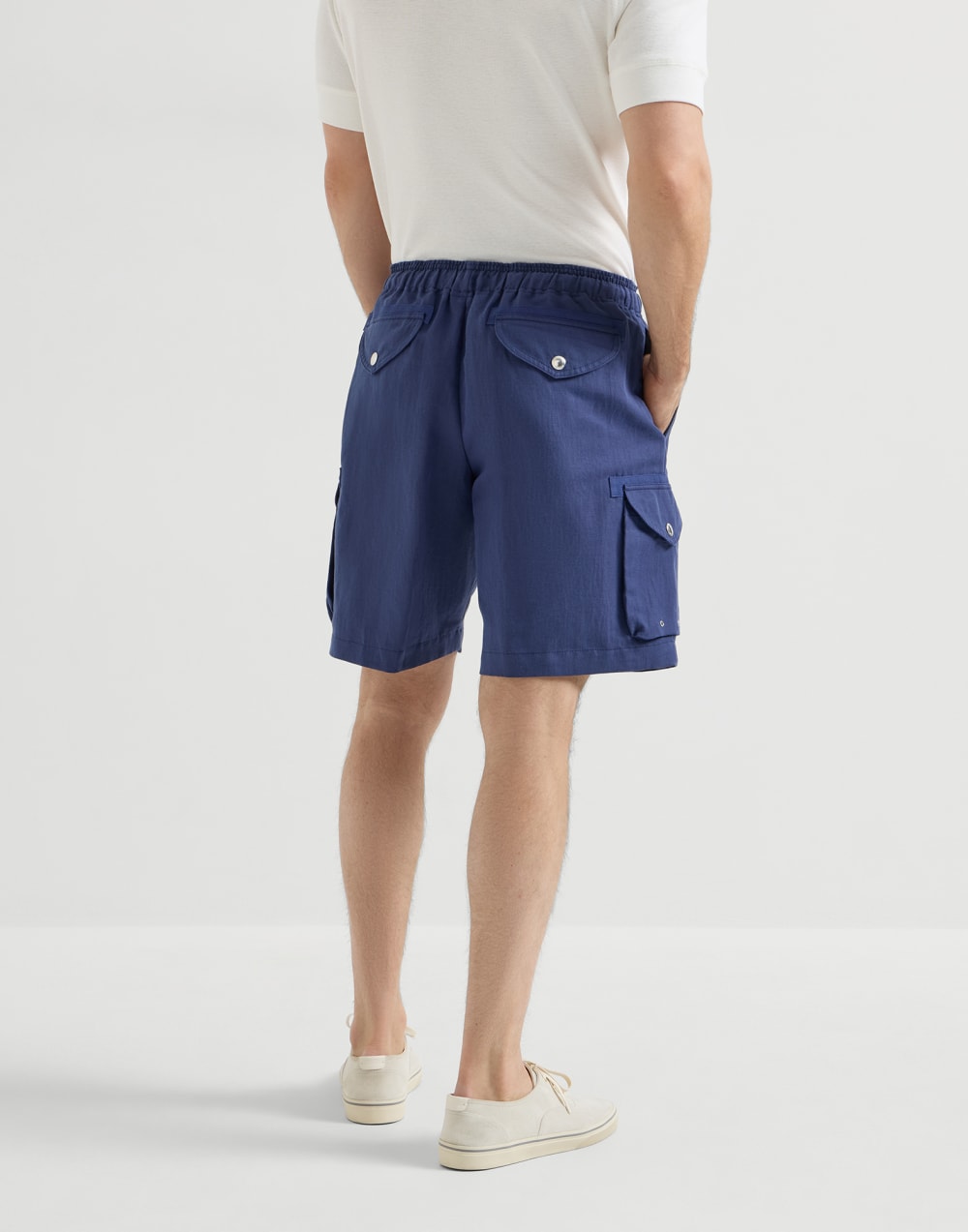 カーゴポケット付き バミューダパンツ ブルー メンズ - Brunello Cucinelli