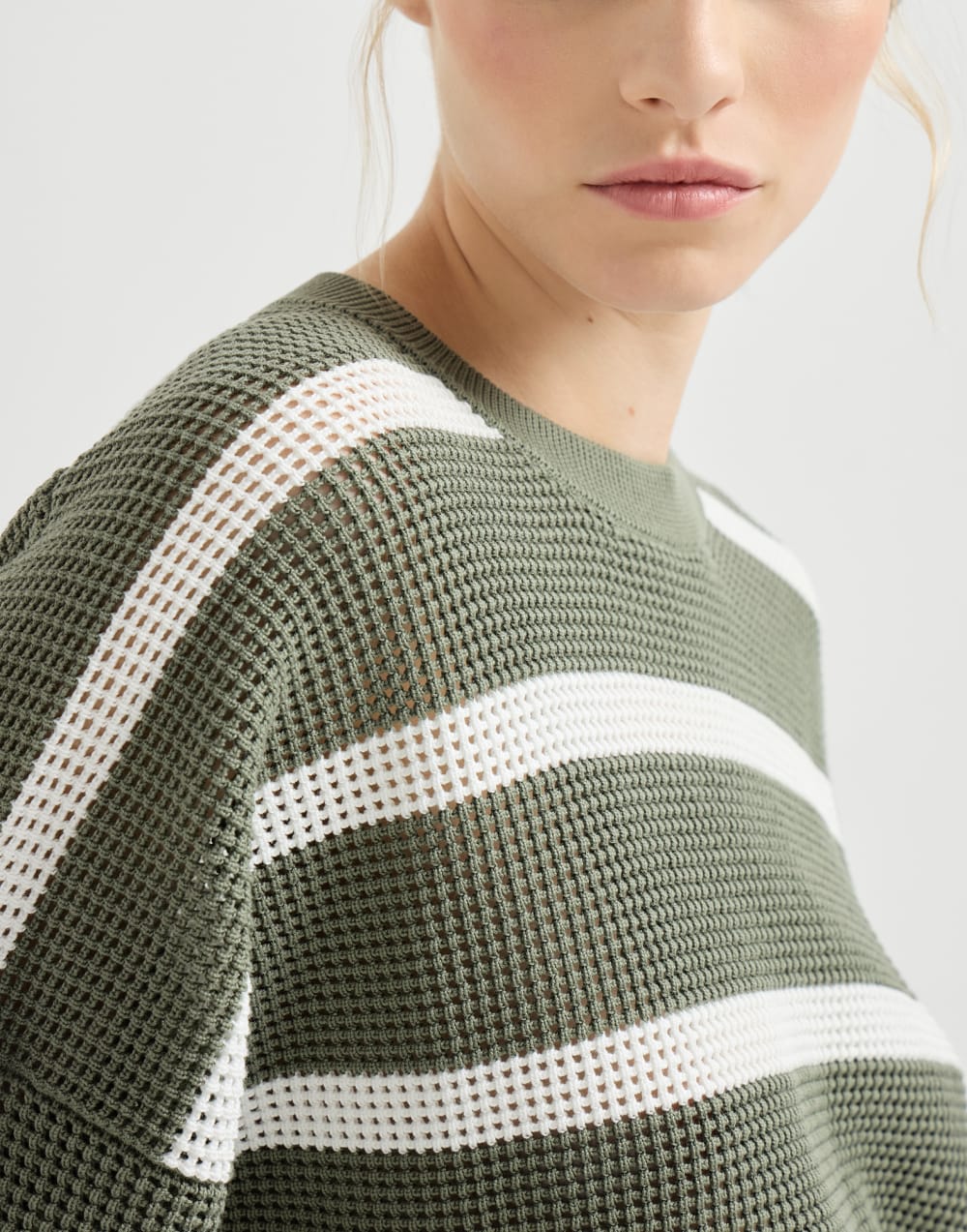 Striped sweater Green Woman - Brunello Cucinelli