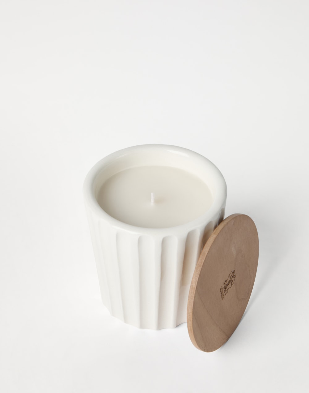 Candle with walnut wood lid Milk Lifestyle - Brunello Cucinelli