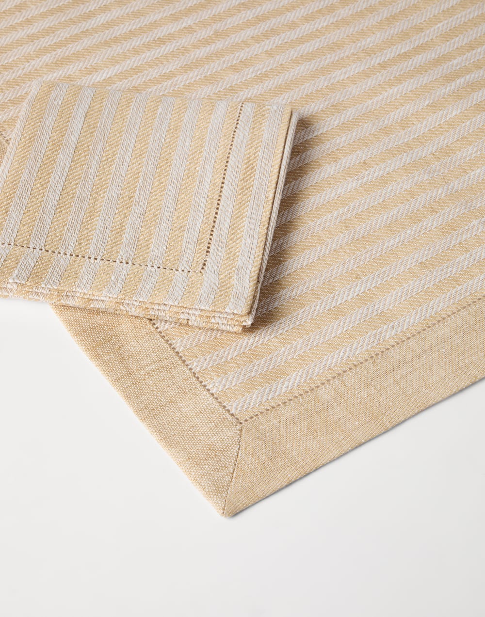 Chalk stripe linen placemat and napkin set Panama Lifestyle - Brunello Cucinelli