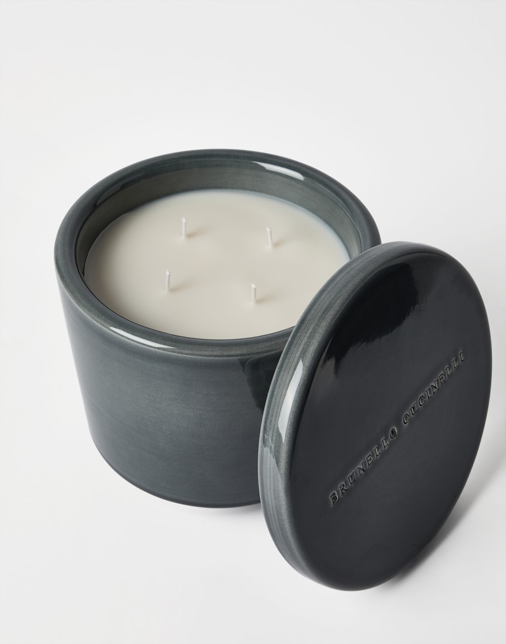 Maxi scented candle with lid Dark Military Lifestyle - Brunello Cucinelli