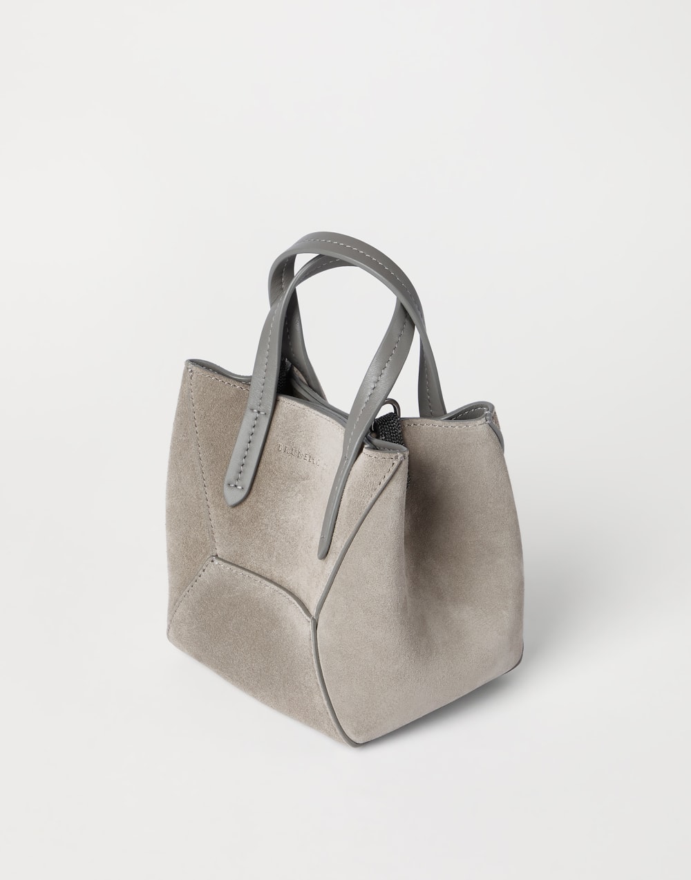 Suede mini BC Duo bag Khaki Woman - Brunello Cucinelli