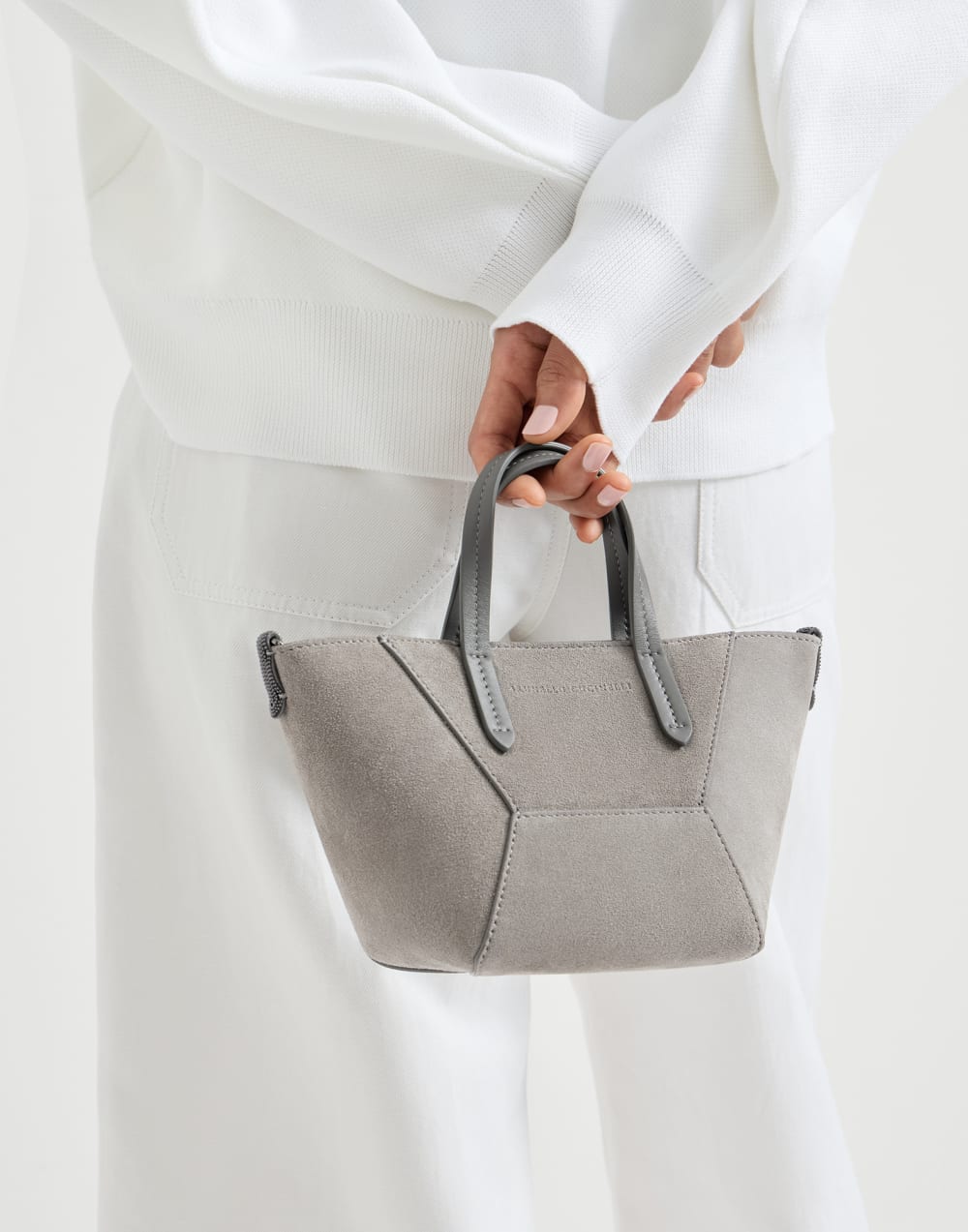 Suede mini BC Duo bag Khaki Woman - Brunello Cucinelli