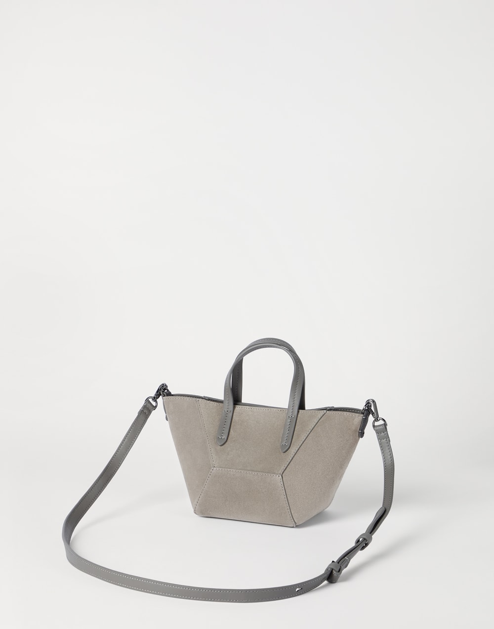 Suede mini BC Duo bag Khaki Woman - Brunello Cucinelli