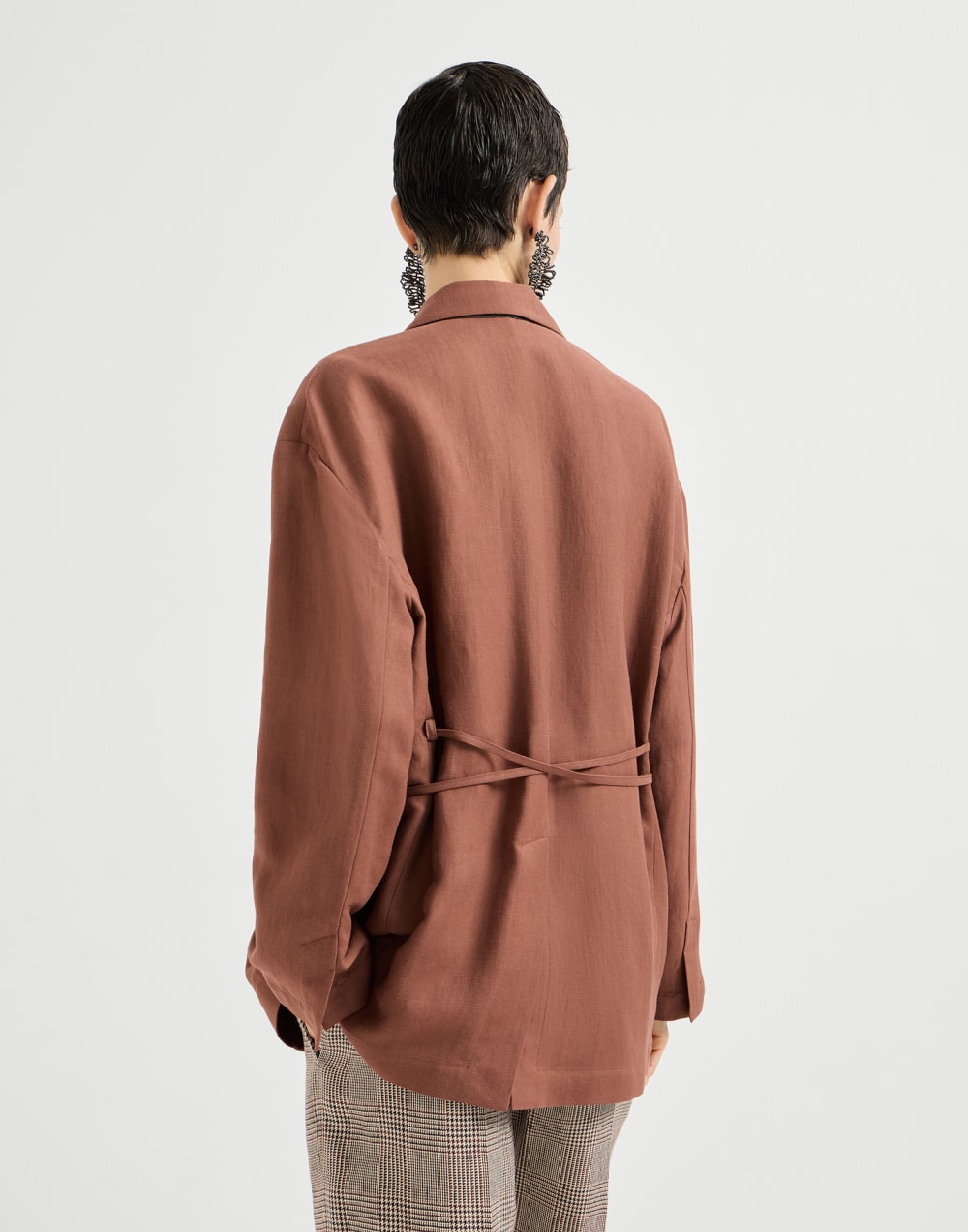 Blazer en sarga Fluid Rojo Ladrillo Mujer - Brunello Cucinelli